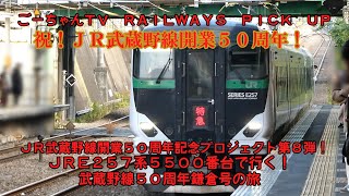 ＃56（ごーちゃんＴＶ　ＲＡＩＬＷＡＹＳ　ＰＩＣＫ　ＵＰ）ＪＲ武蔵野線開業５０周年記念プロジェクト第８弾！Ｅ２５７系５５００番台で行く！武蔵野線５０周年鎌倉号の旅