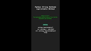 isprintable Method - Python String Methods