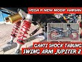 UPGRADE❗MOTOR VEGA R MODIF HARIAN WA NOS GANTI SWING ARM + SHOCK SCARLET