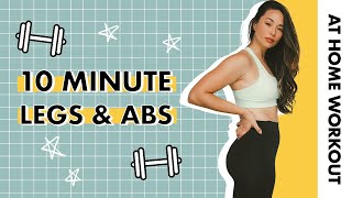 Beginner 10 Minute Legs & Ab At Home Workout | No Equipment | Aja Dang