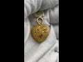 22k solid gold charm pendant heart shape design with sand blast finish p357