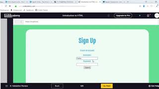 Introduction to HTML Codecademy Forms Validation