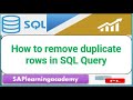 How to remove duplicate rows in SQL Query |  Learn the basics of Having & Union Function