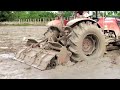 agriculture equipment kubota m6040su with rotary tiller vs mud