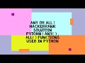 ANY OR ALL | HACKERRANK SOLUTOIN PYTOHN | ANY( ) , ALL( ) FUNCTIONS USED IN PYTHON