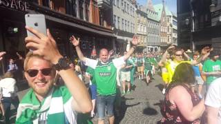 Brondby v Hibs 2016 Singsong to the Station