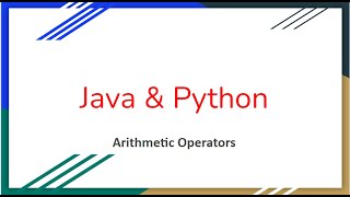 Arithmetic Operators in Java & Python #java vs python