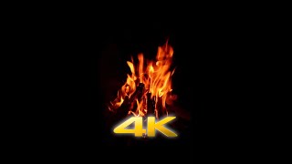 Fireplace 4K HDR - 4 hours of relaxing vertical video of a lit fireplace with dark background