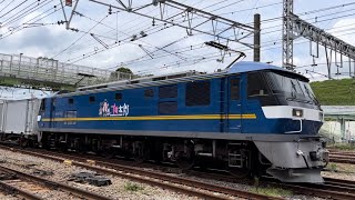 花月園前踏切にて、JR貨物EF210形300番台354号機+コキ24B 通過シーン