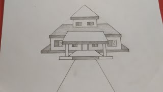 How to draw a beautiful home easily step by step 💕💕কৌশলে ঘর আঁকা শিখুন 💕💕