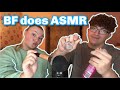 My Boyfriend Tries ASMR | I fell ASLEEP!