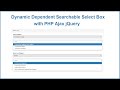 Ajax Dynamic Dependent Searchable Select Box in PHP using jQuery
