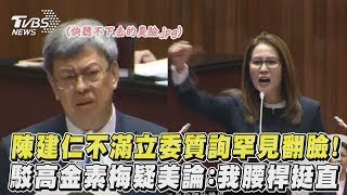 陳建仁不滿立委質詢罕見翻臉! 駁高金素梅疑美論 我腰桿挺直 ｜TVBS新聞 @TVBSNEWS01