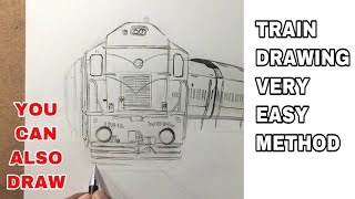 TRAIN DRAWING EASY METHOD | HOW TO DRAW A TRAIN | ARTISTMUNDA
