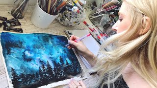 Watercolor Starry Sky ✨PAINTING TUTORIAL