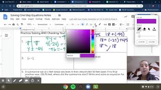 Solving Simple (One-Step) Equations Notes