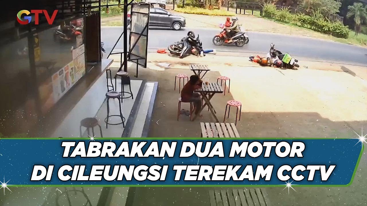 Detik-detik Tabrakan Dua Motor Di Cileungsi Terekam CCTV - YouTube