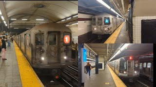 MTA NYC Subway: (1), (A), (C) train action at 168th Street-Washington Heights (6/4/2023)