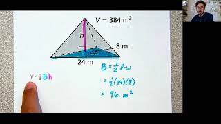 Pyramid: find missing dimension from volume