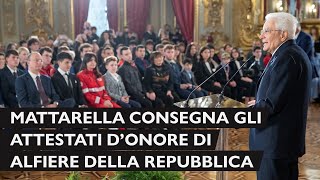 Consegna degli Attestati d’Onore di Alfiere della Repubblica conferiti nell’anno 2022