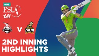 2nd Inning Highlights | Lahore Qalandars vs Peshawar Zalmi | HBL PSL 2021 | Match 2 | MG2T