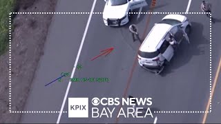 Raw: Aerial video of Sonoma County Sheriff's deputies pursue retail theft suspects
