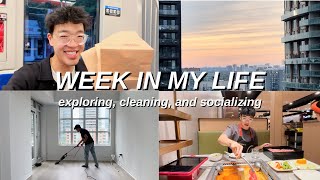 PRODUCTIVE STUDENT WEEK IN MY LIFE  | exploring the city, apartment cleaning routine, making friends