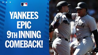 The New York Yankees score 4 in the 9th for the comeback win!