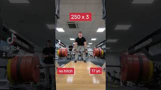 250kg (550lbs) for 3 reps