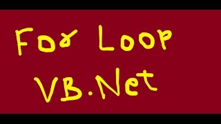 For Loop || VB.NET || CONSOLE