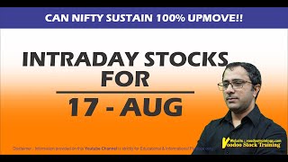 Best Intraday Stock For Tomorrow - 17 Aug || Intraday Trading Tips || Daily Price action Learning