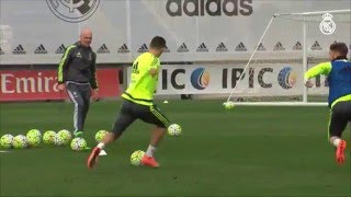 Casemiro's great pass in training sets up Cristiano Ronaldo