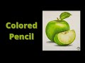 Easy step by step apple drawing for beginners. Colored Pencil