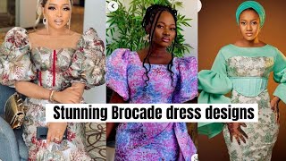 LATEST DESIGNS OF AFRICAN DAMASK AND BROCADE DRESS STYLES FOR BEAUTIFUL LADIES