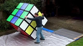 (Official) LARGEST RUBIK'S CUBE puzzle in the world - Tony Fisher! Guinness World Record 1.57m 3x3x3