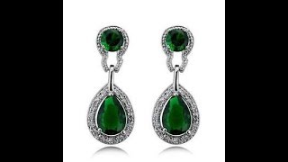 Single Stone Earring Designs || awesome emerald green stone earrings Single Stone Earring Designs || awesome emerald green stone earrings