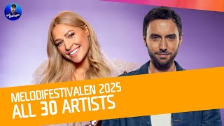 Melodifestivalen 2025: All 30 Artists (🇸🇪 Sweden in Eurovision 2025)