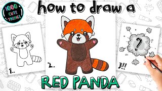 HOW to DRAW a RED PANDA (step by step).