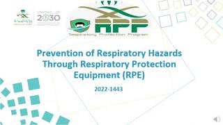 Prevention of Hazards Through Respiratory Protection Equipment  RPE  English