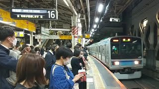 【試運転中に車両故障してしまいラッシュ時間帯に緩行線経由で返却】E231系800番台K3編成(機器更新車)三鷹車両センター返却回送警笛を2回鳴らしながら新宿駅通過