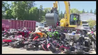 Raw Video: Providence Police Destroy Confiscated ATVs