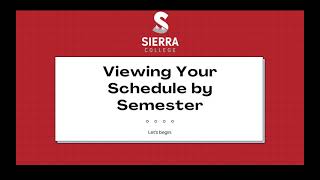 How to View Your Class Schedule by Semester