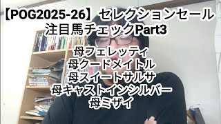 【POG2025-26】セレクションセール注目馬チェックPart3