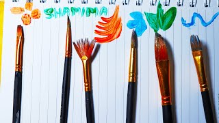 আর্ট ব্রাশের ব্যবহার/ কোন ব্রাশ দিয়ে কিভাবে আর্ট করবেন/ use of paint brush