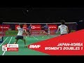 Uber Cup | WD1 | FUKUSHIMA/HIROTA (JPN) vs KIM/SHIN (KOR) | BWF 2018