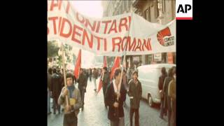 UPITN 20 11 75 STUDENT UNEMPLOYMENT DEMONSTRATION IN ROME