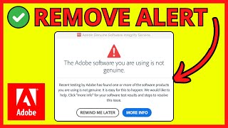 How To Disable Adobe Genuine Software Integrity Service Alert - 2024