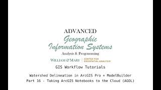AdvGIS | GIS Workflow Tutorial | Part 16
