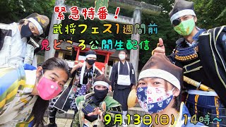 20200913 【緊急特番！武将フェス1週間前見どころ公開生配信】