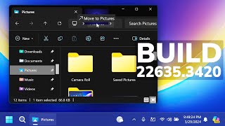 New Windows 11 Build 22635.3420 – Drag and Drop in File Explorer, New Taskbar Layout, Fixes (Beta)